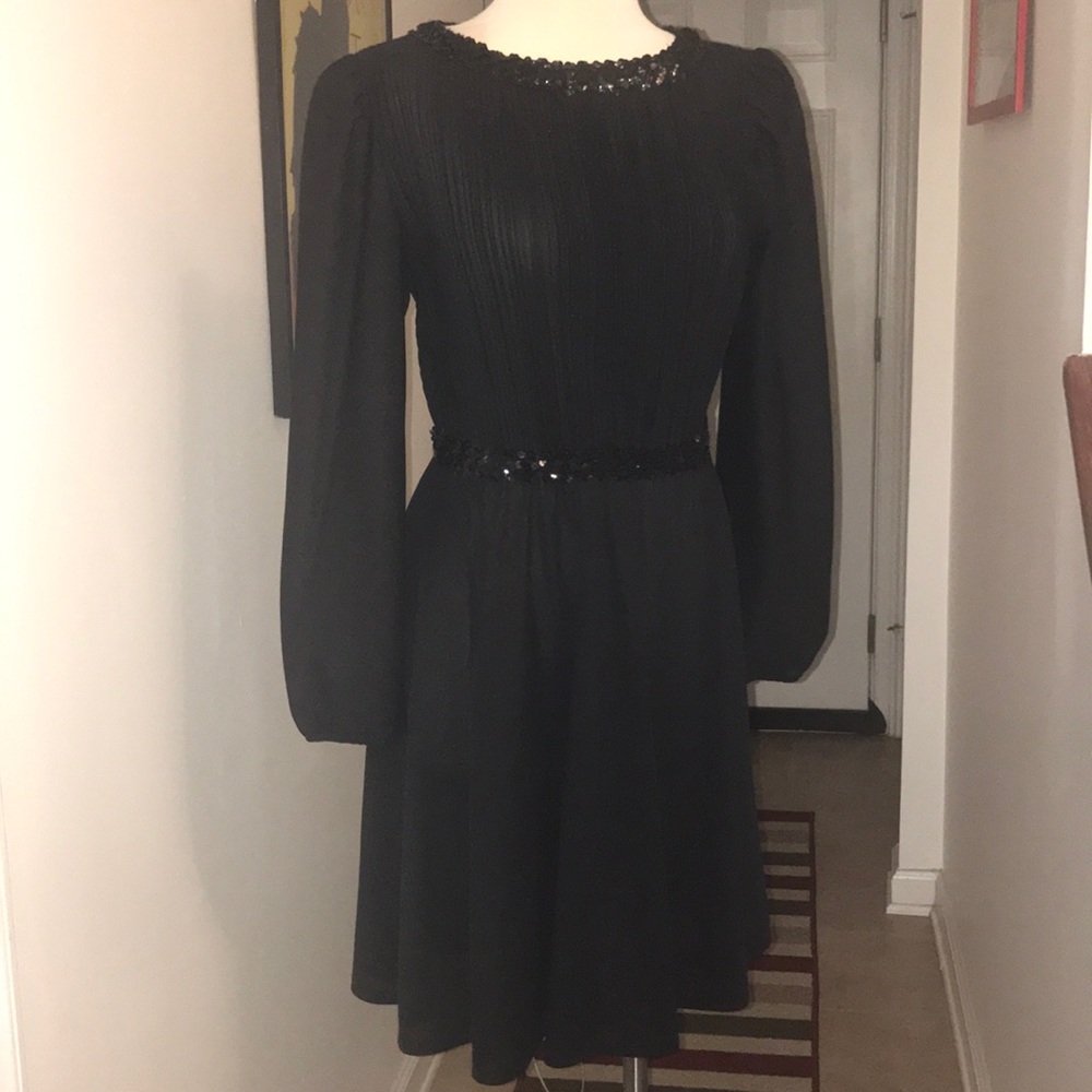 Vintage Boston Maid Dress W/ Black Sequins Sz L😘